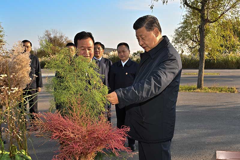 Rais Xi Jinping akagua eneo la mlango wa Mto Manjano wa kuingia bahari