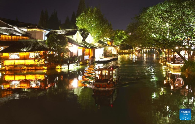 Mandhari ya mji wa Wuzhen wa maji ulioko Mkoa wa Zhejiang, China