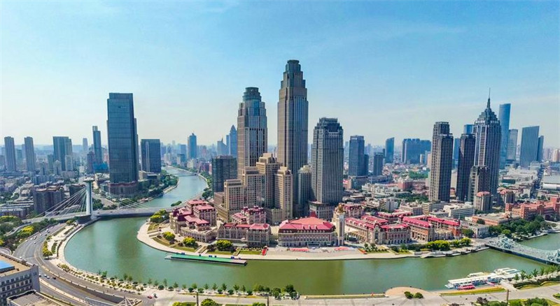 Picha iliyopigwa Juni 24, 2023 ikionyesha eneo la kati la Mji wa Tianjin, Kaskazini mwa China. (Xinhua/Sun Fanyue)