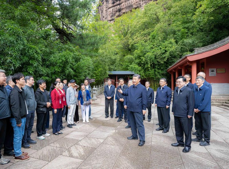 Xi Jinping akagua Mji Baoji wa Mkoa wa Shaanxi na Mji Tianshui wa Mkoa wa Gansu, China