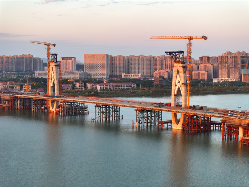 Taihe, Jiangxi, China: Ujenzi wa Daraja la Chengjiang waendelea kwa kasi